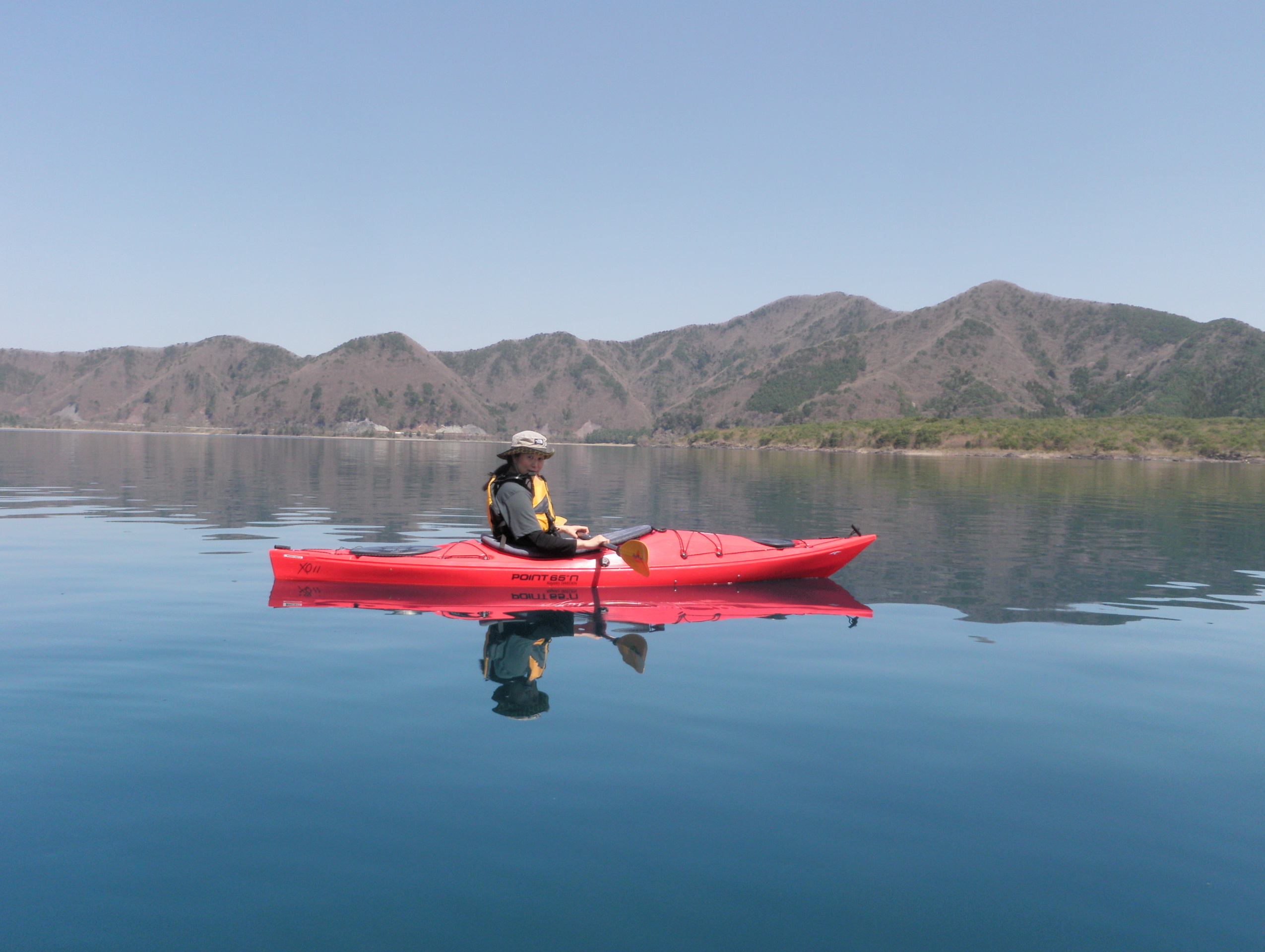 本栖湖鏡のような湖面